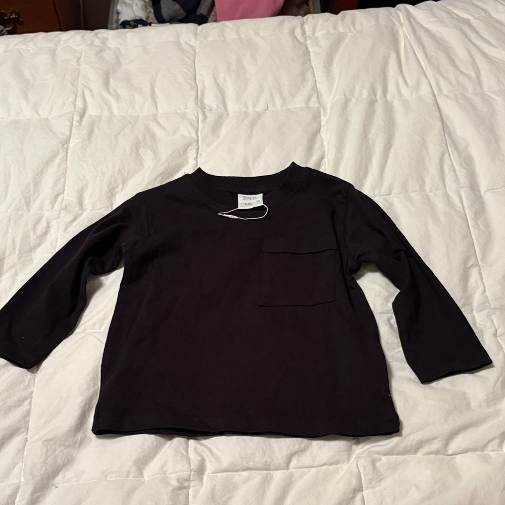 Zara Black Long Sleeve Kids Tee